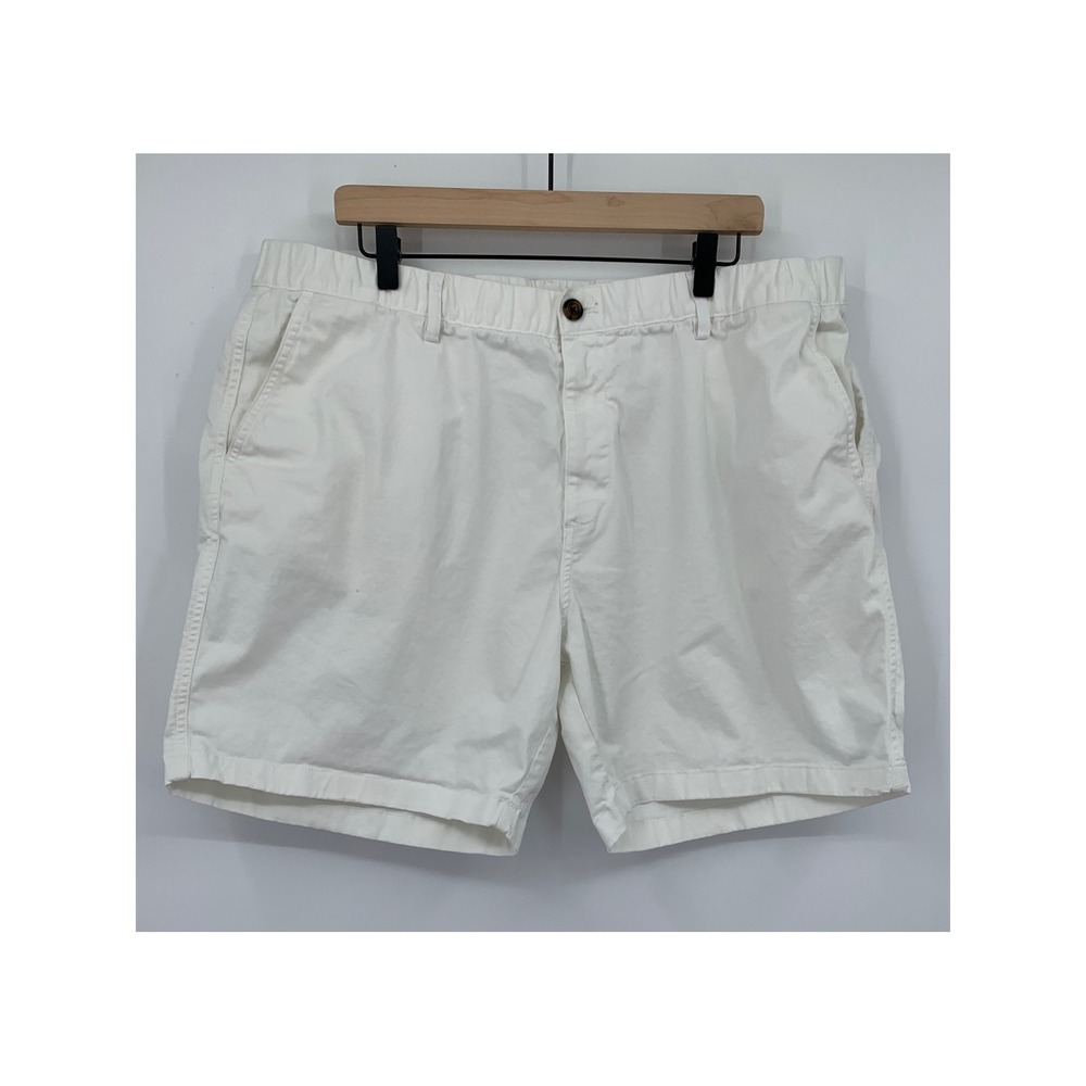 Bearbottom Shorts Mens 3XL Off White Solid Cotton Spandex Stretch‎ 7" Inseam